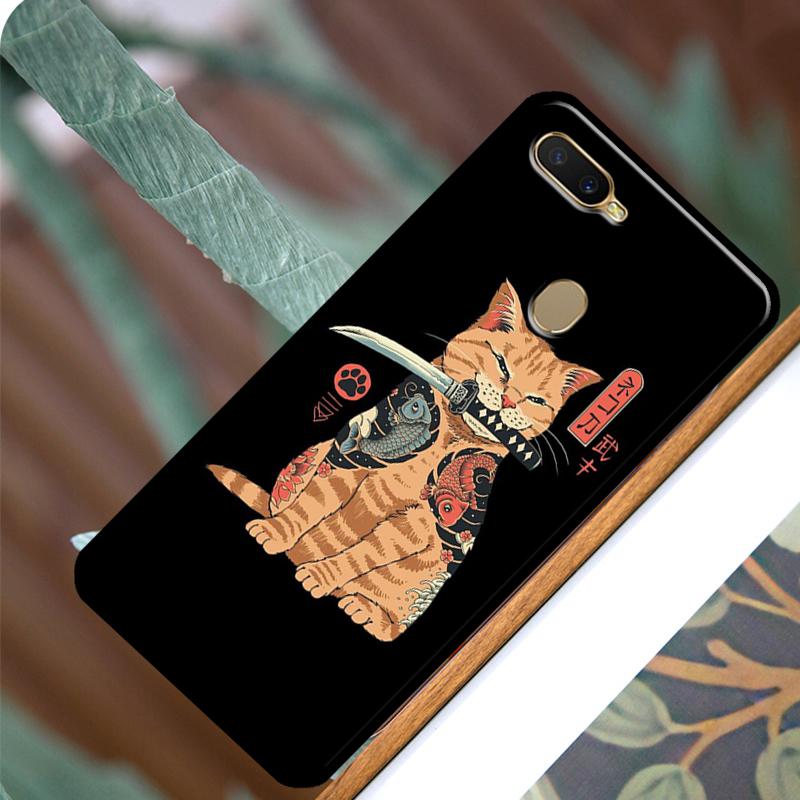Neko Ramen Япония Кот Аниме Для OPPO A5 A9 A31 A53 2020 Чехол-накладка Для OPPO A52 A72 A15 A1K A3S A5S A53S A54 A94 A74