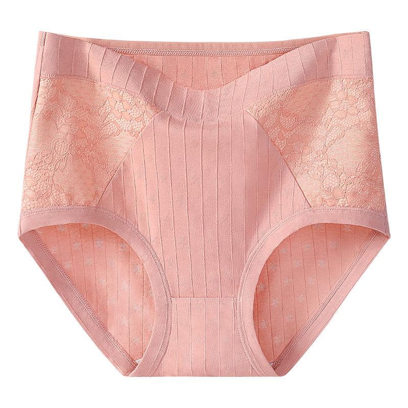Mom Underwear for Women Panites High Waisted Pure Cotton Lace Middle-aged and Elderly Women Plus Size Triangle Panties