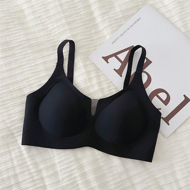 Milk leather comic breasts, seamless underwear, women's big breasts show small breasts, gather and close secondary breasts,anti-hanging jelly lift bra