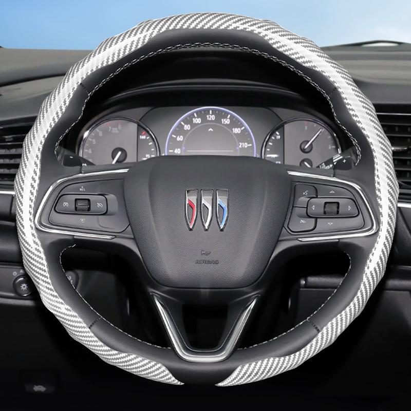 Подходит для Buick Чехол на руль с текстурой под карбон, защелкивающийся, волнообразной формы, спортивный дизайн, прочный защитный чехол, Encore Gx Envista Envision