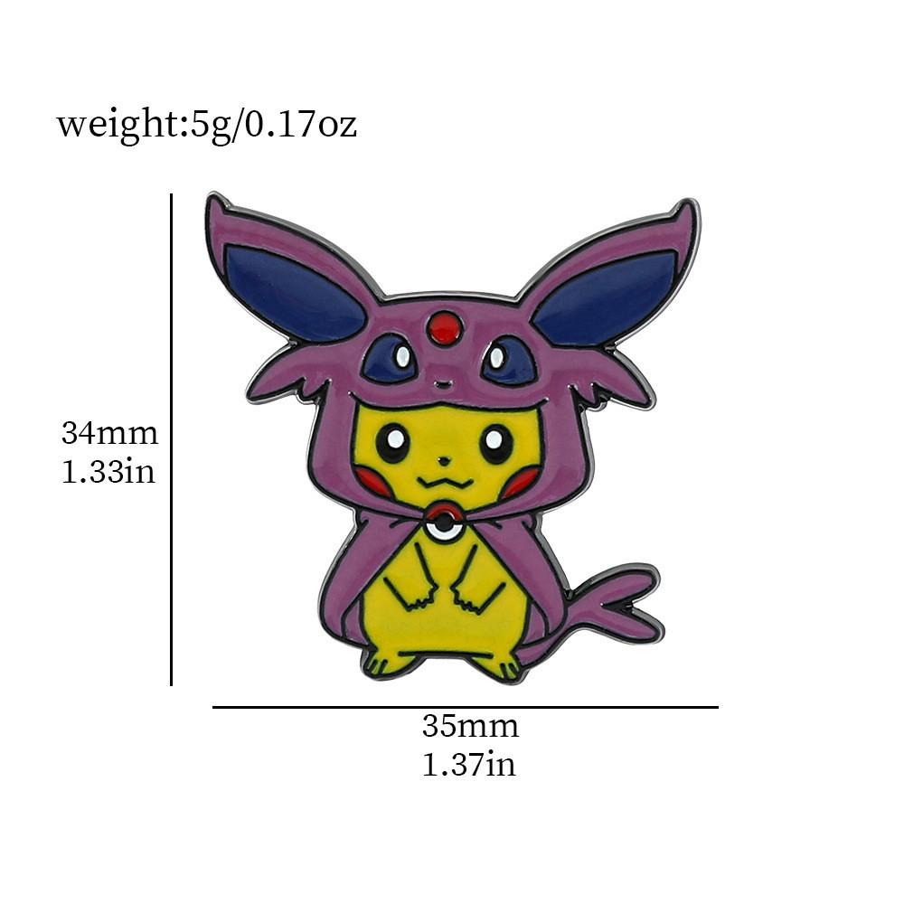 Милый мультяшный металлический значок Пикачу Покемон для любителей питомцев Креативный и стильный аксессуар-пин
