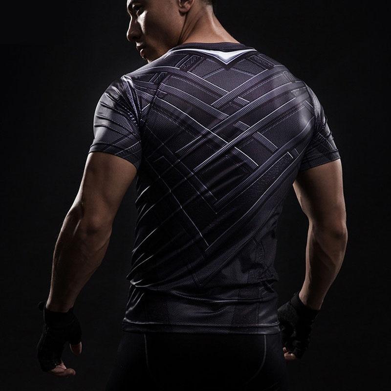 Мужские компрессионные футболки Спортивная одежда супергероев Бодибилдинг Обучение Бег Баскетбольные топы Одежда