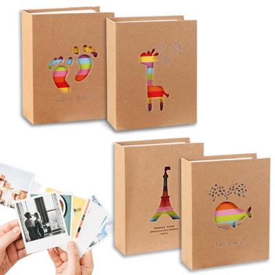 Фотоальбом большой вместимости, 400 фотографий, набор из 4 штук, по 100 фотографий на альбом, карманный стиль крафт, запись роста детей, органайзер для фотографий, милый подарок