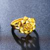 Кольцо с вьетнамским цветком из песочного золота для женщин, прочная имитация золота, смелое свадебное украшение для невесты.