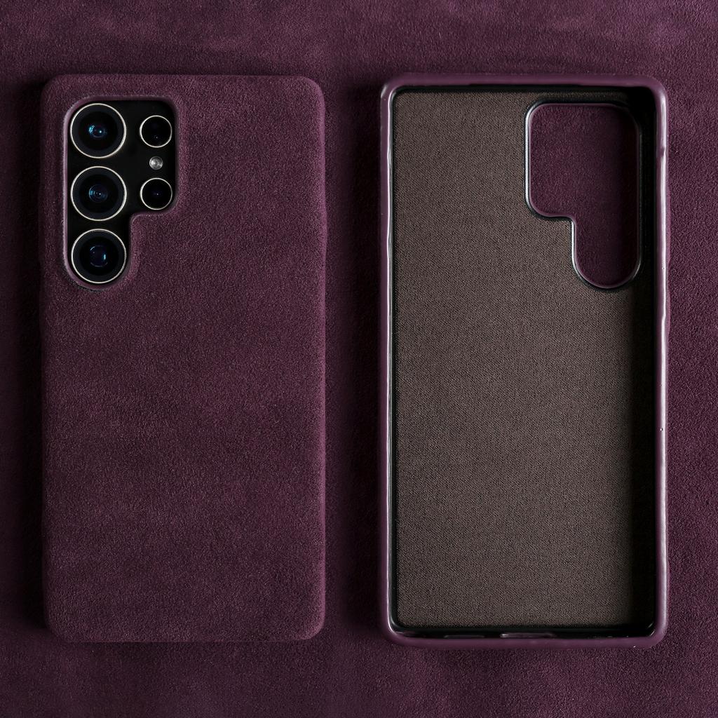 Магнитный чехол из замши Алькантара для Samsung Galaxy S25 Ultra S24 Plus S23 S22 S21 FE, всесторонний, с поддержкой беспроводной зарядки