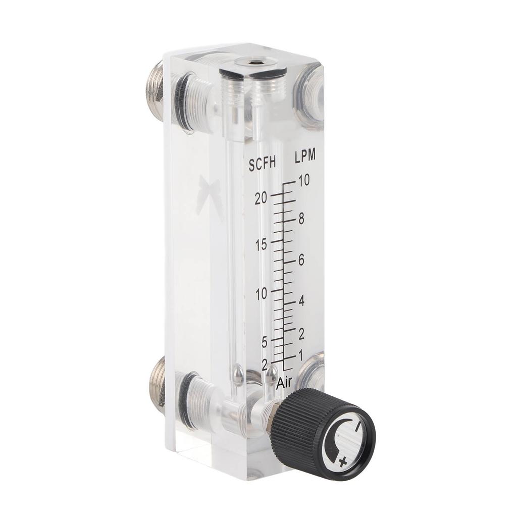 LZM6T Acrylic PMMA Adjustable Panel Type Gas Flowmeter 1 10LPM 1 4 BSP M18*1.5