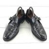 England Made/Alfred Sargent/Leather Monk Strap Shoes/7/25.5/Black/(USED)