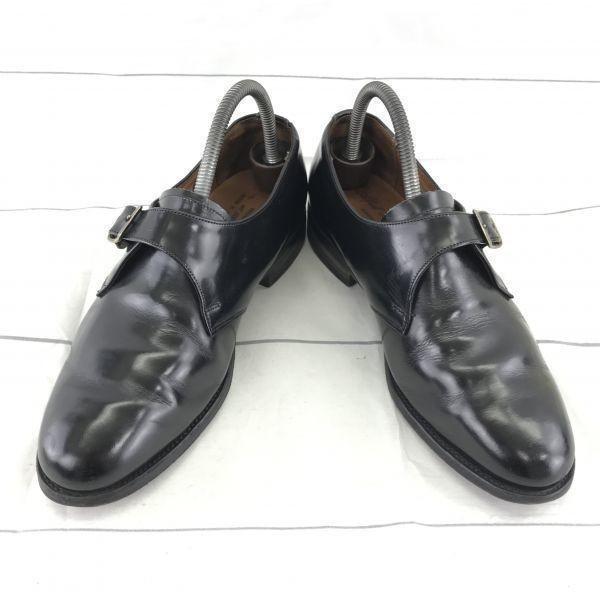 England Made/Alfred Sargent/Leather Monk Strap Shoes/7/25.5/Black/(USED)