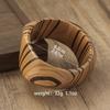 Geometric Wooden Bracelet Square Burlywood Hand Ring Simple Wood Grain Bangle  Unisex