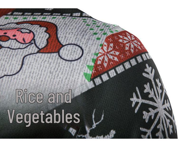 Мужская футболка с длинным рукавом с рождественским принтом лося на 3D-принте - трендовая мода осень/зима 2021 года