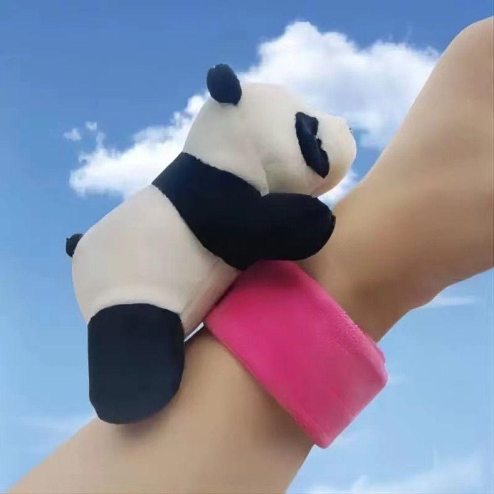 Soft Plush Hand Ring Lightweight Snap Wrap Kawaii Panda Slap Bracelet