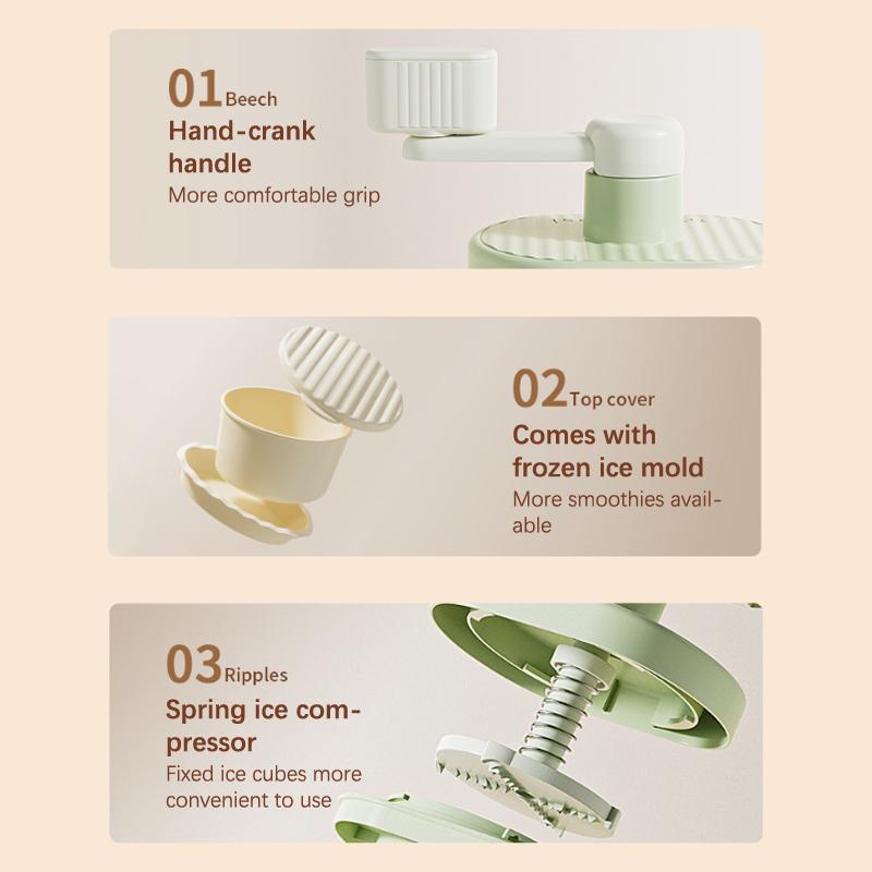 Машина для производства бритого льда, небольшая ручная дробилка льда, домашняя ручная машина для приготовления смузи, подходящая для кемпинга на открытом воздухе