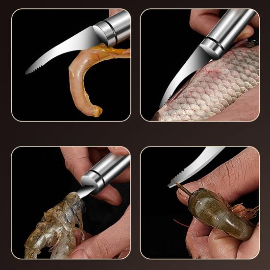 Shrimp Line Cutter Non-slip Fast Cleaning Sharpen Blade Anti-deform Rust-resistant Shrimp Peeler for Kitchen