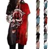 Women's  Hoodies Casual Short Sleeve Shirts Fashion Print Tunic Tops With Pockets