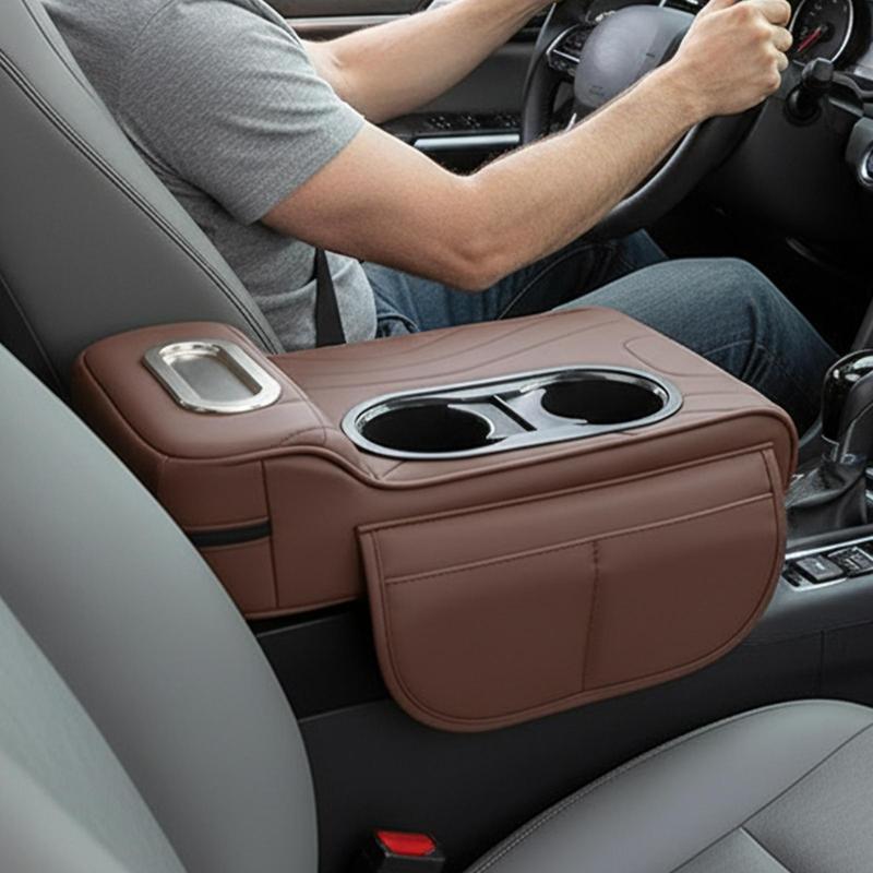 Car Center Armrest Mat Automotive Car Console Height Boosting Mat Leather Automotive Interior Organizers Cushion for SUV RV