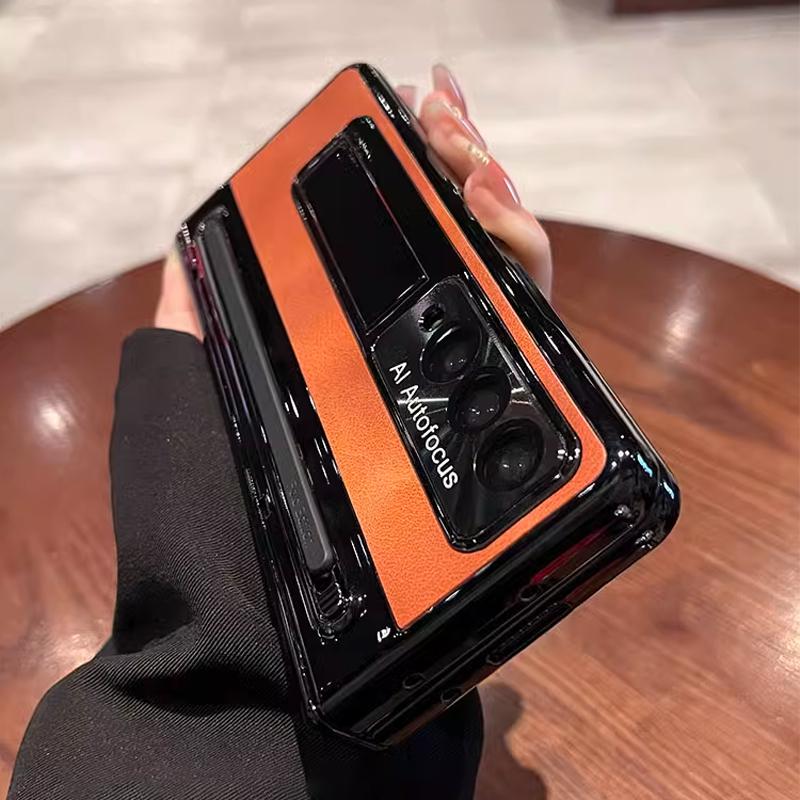 С подставкой для S Pen кожаный чехол для Samsung Z Fold 4 Z Fold 5 6 шарнирный чехол защитная пленка для экрана крышка слота для ручки