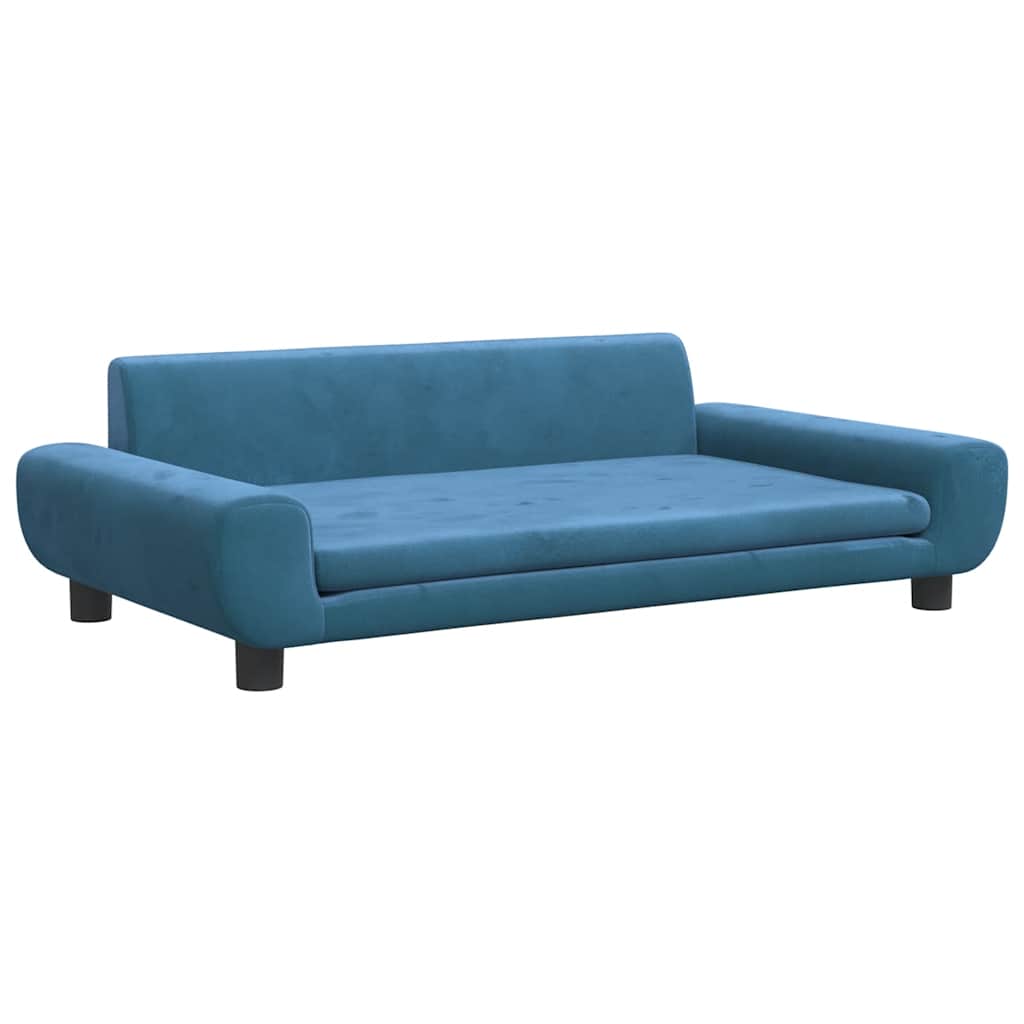 Dog Bed Blue 100 x 54 x 33 cm Velvet