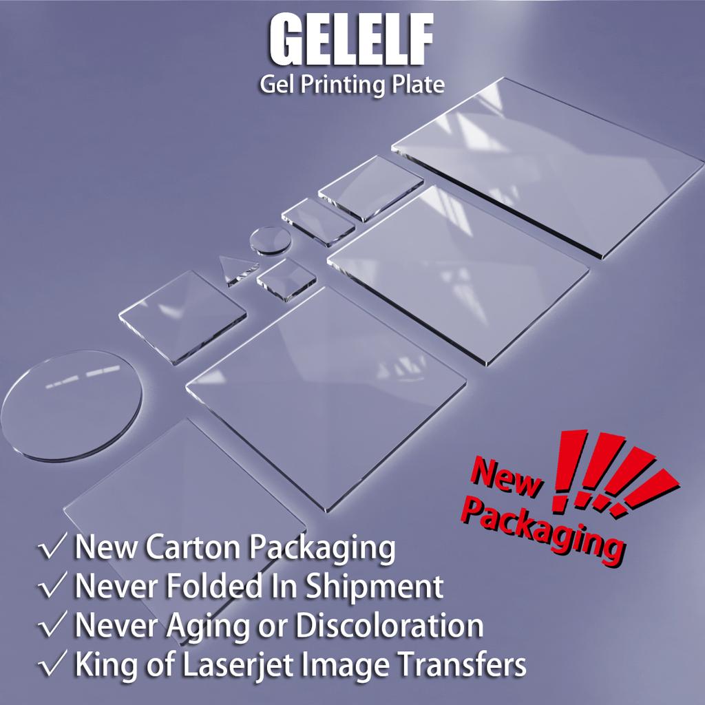 Gelelf Monoprinting Print Plate - 5” X 7” or 6” X 6” Gel Plate - Reusable Gel Printing Plate for Press Art No Discoloration