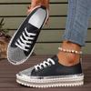 Fashion Plus Size 43 Women's Casual Flat Shoe 2025 New Style Rhinestone Design Woman Sneakers Comfortable Platform Shoe