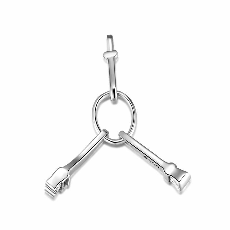 S925 Sterling Silver Beaded Pendant Egg Beater Bread Machine Kitchen Utensils Bracelet Diy Accessories Loose Beads