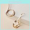Fashionable Metal Hoop Earrings For Women With Geometric Pattern In Gold Electroplated Jewelry