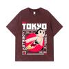 Стиранные футболки 275 г/м² 100% Хлопок Принт Astro Boy V2 Унисекс Тяжелая хлопковая футболка