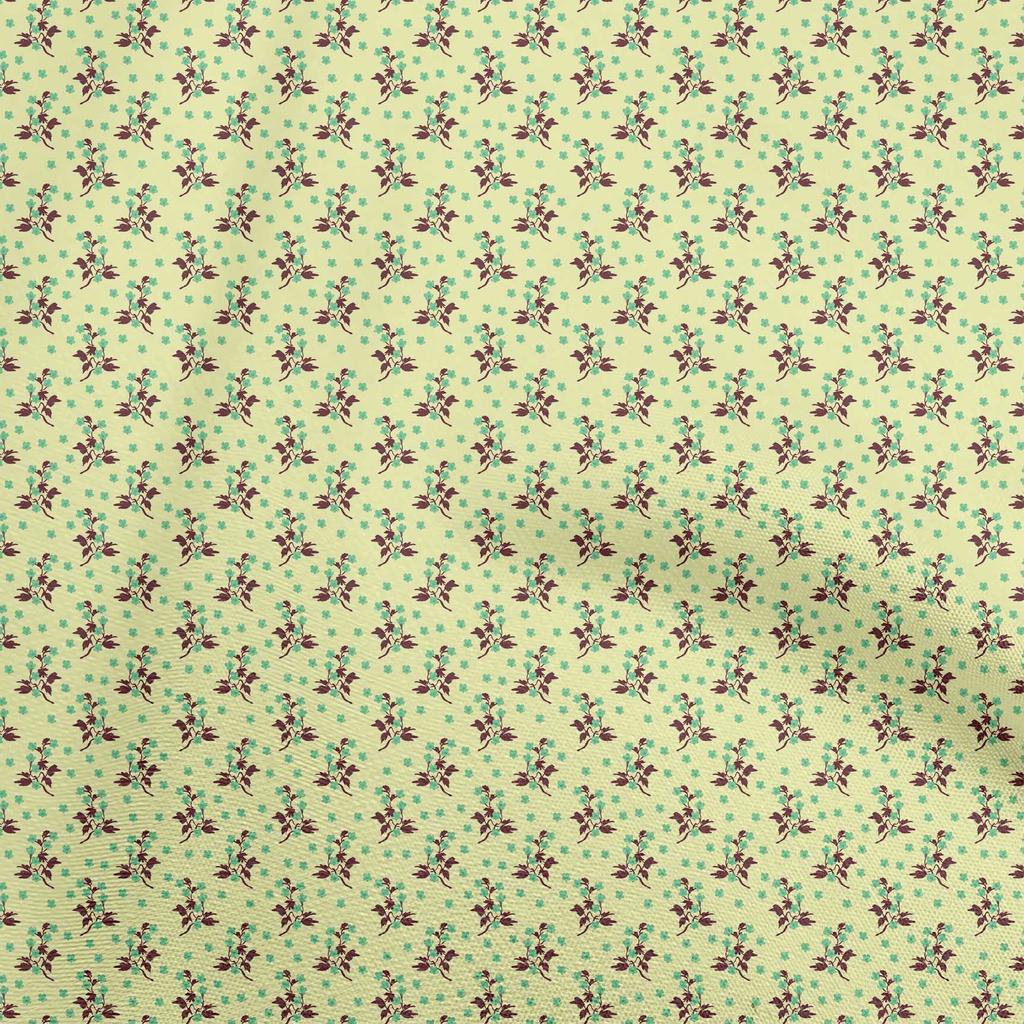 oneOone Cotton Flex Mint Fabric Floral Diy Clothing Quilting Fabric Print Fabric By Yard 40 Inch