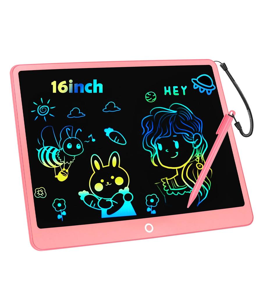 Colorful Doodle Drawing Board with Large Erasable and Replaceable A Great Gift for and Planning Study and Other Educational 16-inch Lock, Screen,
