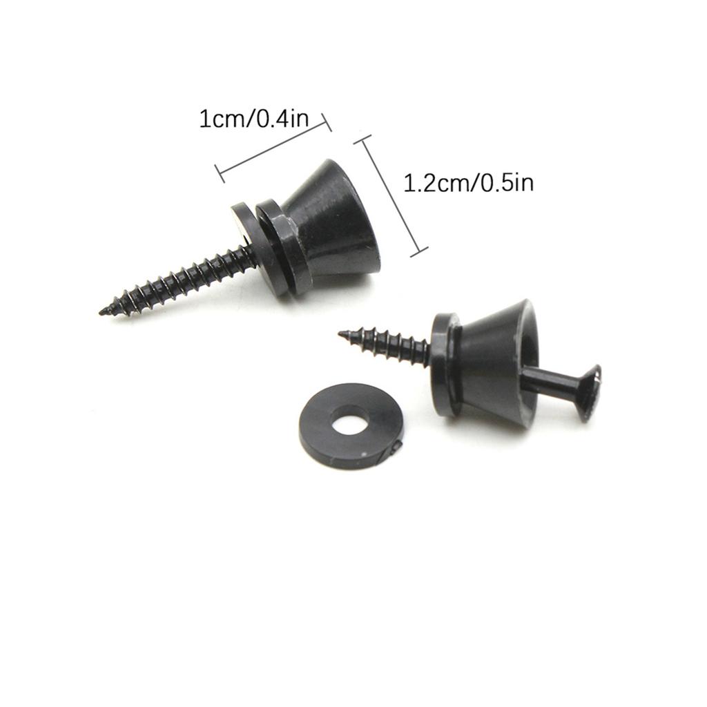 2pcs Guitar Strap Lock Pins Peg Metal Black Silver for Acoustic Electric Guitar Ukulele Bass Universal