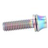 Bicycle Titanium Alloy Water Bottle Cage Screw Bolt M5x12/16mm with Washer (Rainbow M5x16)