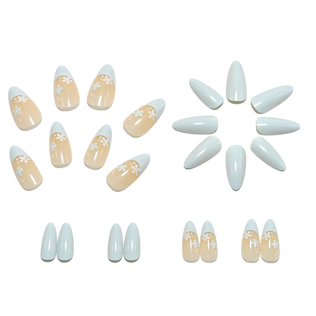 Wearable False Nails New Product Sweet Flower Manicure Patches Removable False Nail Patches 24 Pieces