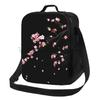 Сумка для обеда с изображением японской вишни Sakura, с ремнем на плечо, переносная термосумка Bento для работы, путешествий, пикников