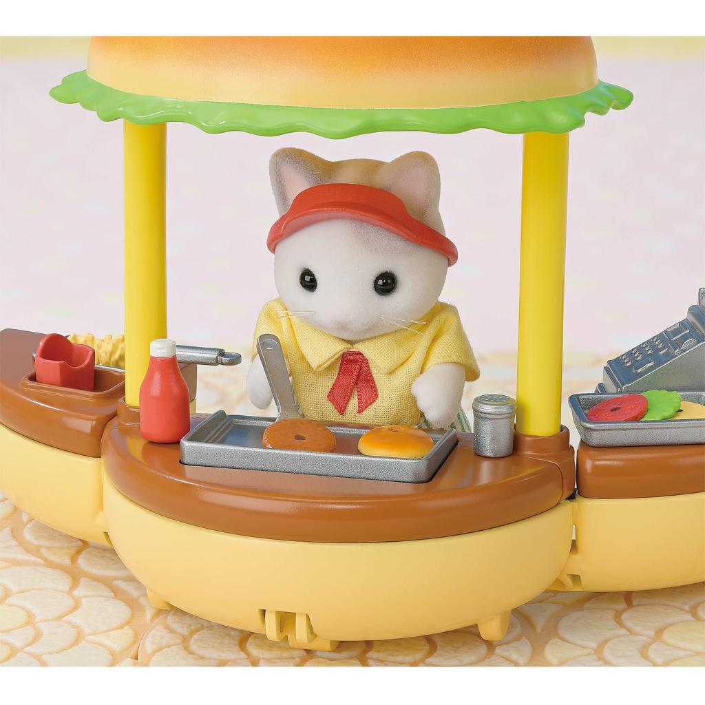 EPOCH Sylvanian Families Amusement Park Shop Made Hamburger ST Mark Certified Ages Toy Dollhouse Sylvanian Families [Freshly Wagon] Mi-91 3+