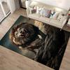 Realistic Roaring Lion Rug - Majestic Wild Animal Carpet Design Suitable for use as an anti-slip for living room bedroom sofas