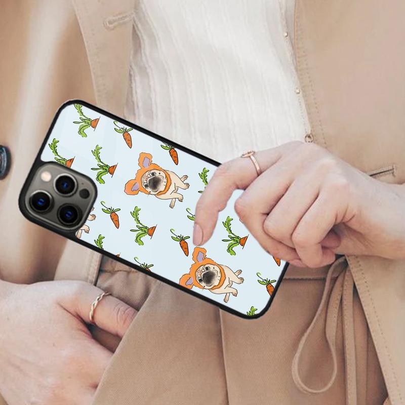 Милый пес мопс Магнитный чехол для телефона ДЛЯ APPLE iPhone 17 Air 16 14 13 12 Pro Max 15 Plus Беспроводная зарядка С чехлом MagSafe
