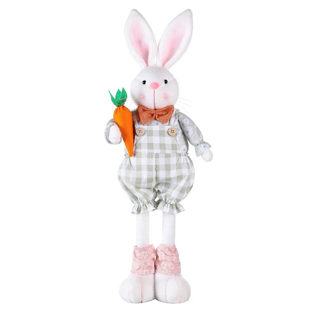 Standing Telescopic Rabbit Doll Easter Theme Party Supplies Home Decoration Ornaments Dwarf Doll