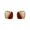 2025 Retro Coffee-Colored Women's Earrings: Hong Kong Style, Trendy Autumn/Winter Celebrity Picks, Perfect for Daily Wear