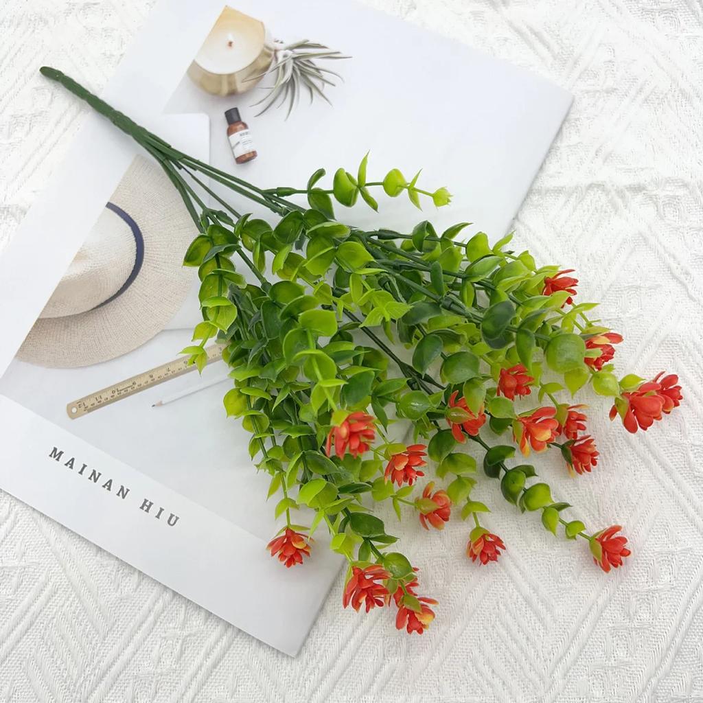 Искусственные цветы семь крестов Милан Эвкалипт Камелия офис УФ искусственные цветы пластиковый букет свадьба домашнее украшение