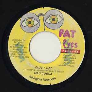 Пластинка 7 дюймов MAD COBRA - Duppy Bat NONE Fat Eyes Record 2001 Ямайка Регги, Ска и Даб Б/у