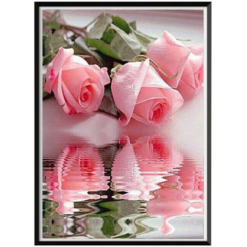 5D DIY Алмазная картина Красивые цветы Фотографии Алмазная вышивка Набор для вышивки крестом Полный горный хрусталь Мозаика Домашний декор
