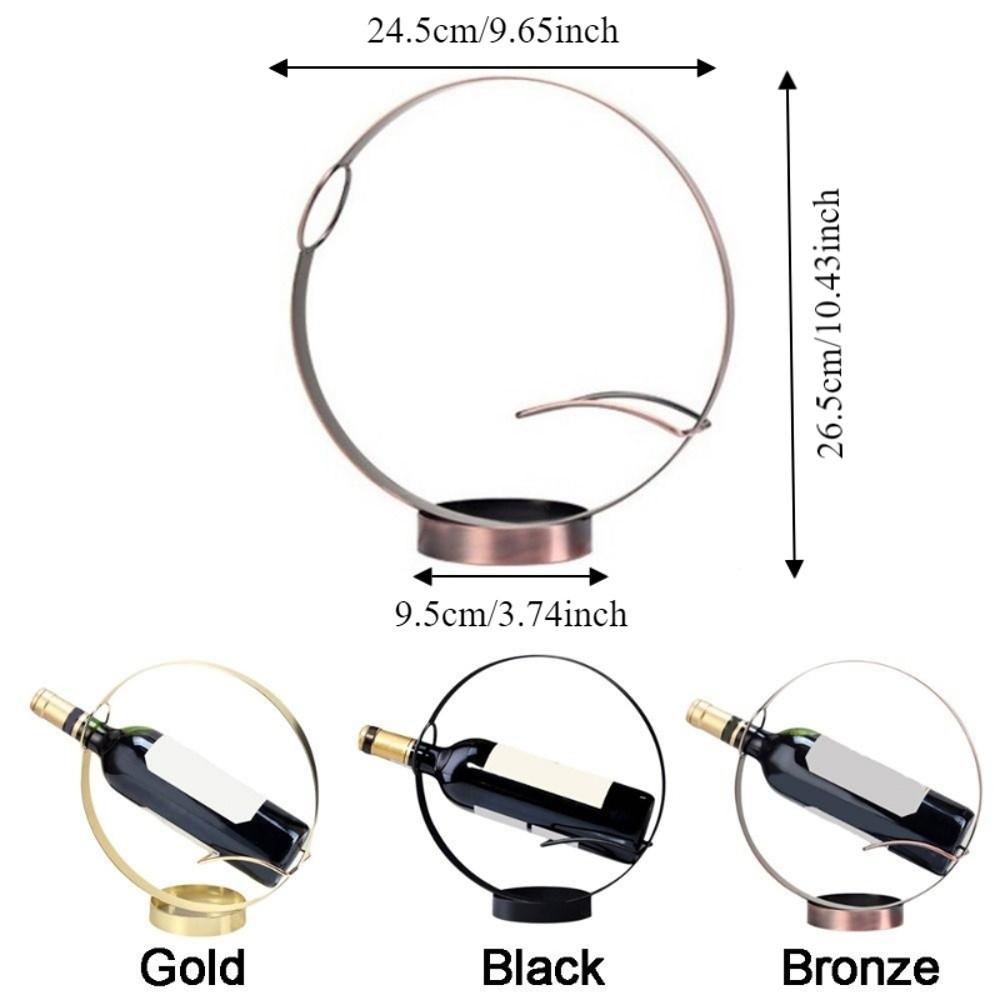 Single Iron Round Wine Rack Freestanding Red Wine Display Rack Modern Wine Bottle Holder  Hotel