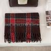 Retro Plaid Fringed Scarf Women's Winter New High-end Warm and Thickened Cold-proof Long Scarf Neck Protector