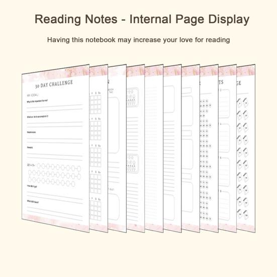 Журнал для чтения обзоров книг формата А5 Отслеживание прогресса чтения Подсказки для письма