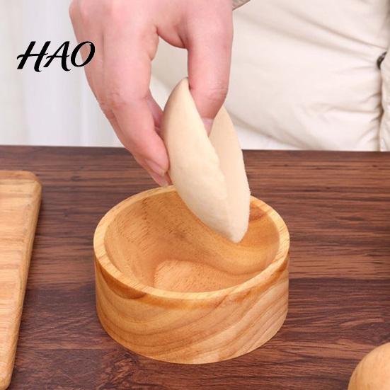Kitchen Dough Pressing Tool Wooden Dumpling Maker Round Hand Press Mold for Rolling Ball DIY Wonton Wrappers Multipurpose Home Vegetable Oil
