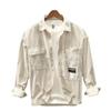 Men's Spring and Autumn Models Plus Size Solid Colour Thin Section of Corduroy Long-sleeved Lapel Shirt Jacket Buttons Section Outerwear