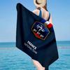 1PC France Football Emblem Beach Towel - Soft,  Absorbent Microfiber, Lightweight, Ideal for The Beach, Parties, Travel, Camping fan gifts
