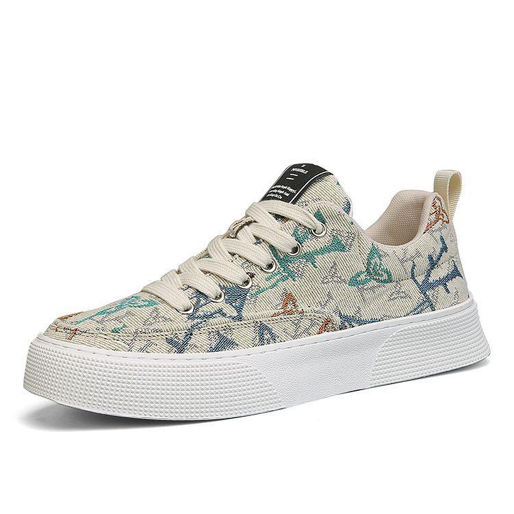 Модные мужские новые дышащие парусиновые туфли корейского производства, модная повседневная спортивная обувь, универсальная легкая мягкая подошва, нескользящая обувь для доски