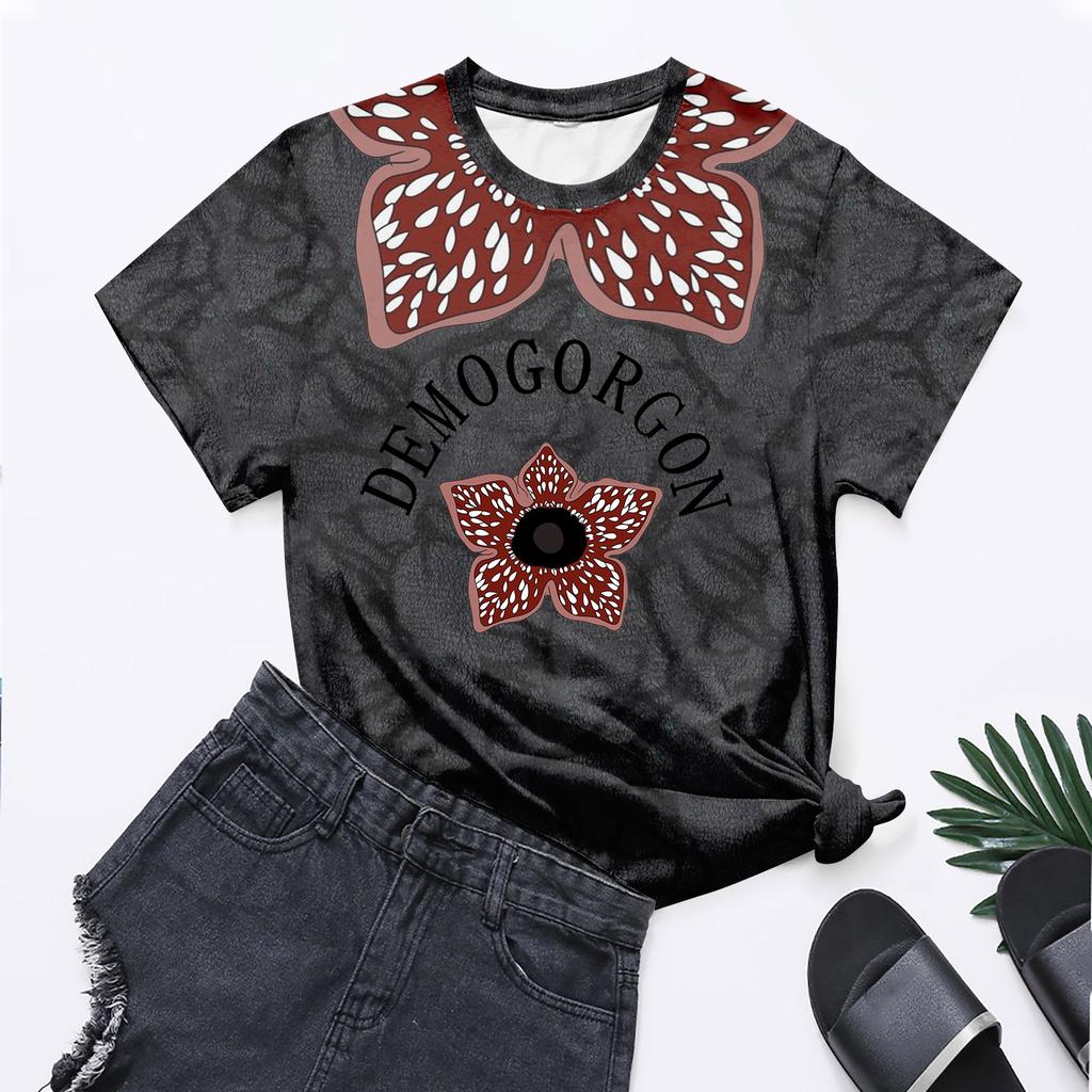 Модные топы с круглым вырезом, рукавами реглан и коротким рукавом, рабочая одежда с принтом, женские летние топы