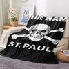 1PC Custom Name St.Pauli Patterned Flannel Blanket Suitable For All Seasons for Home Decor Warmth and Comfort Gifts Holiday Present