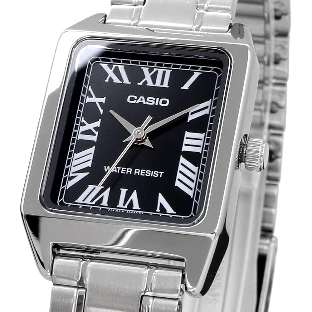 Casio Стандартные Аналоговые Женские Наручные Часы LTP-V007D-1B Черный Серебристый Металлический Ремешок Импортная Модель